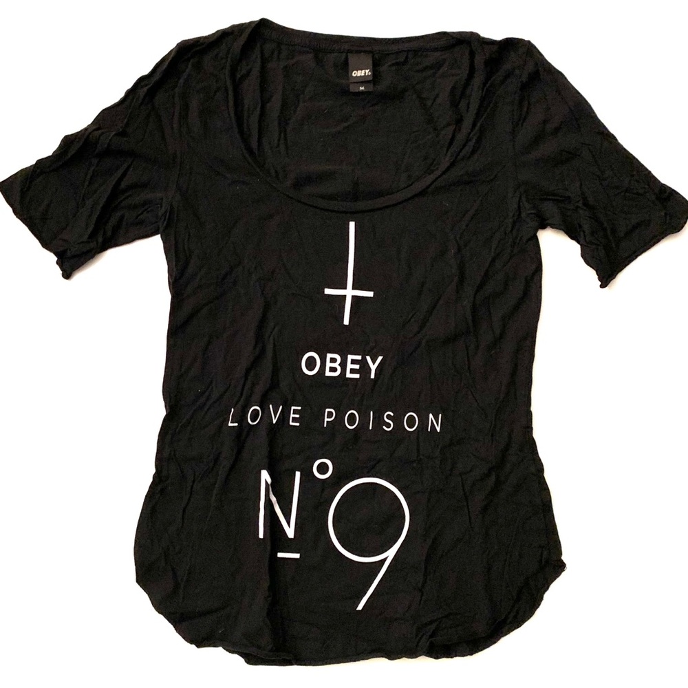 Obey Black Short Sleeve Graphic Tee - "Love Poison"